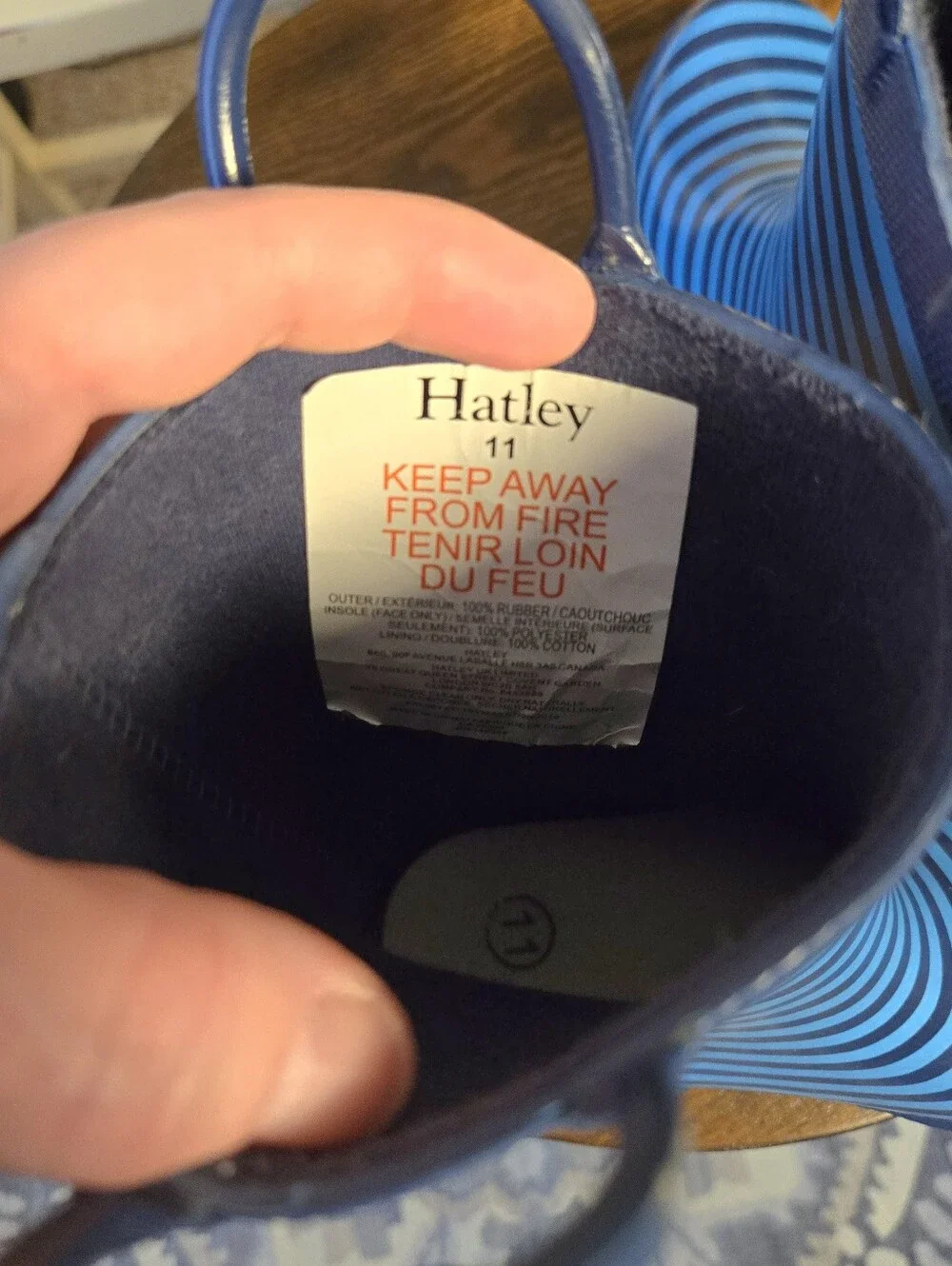 Kids Hatley Blue Striped Rain Boots